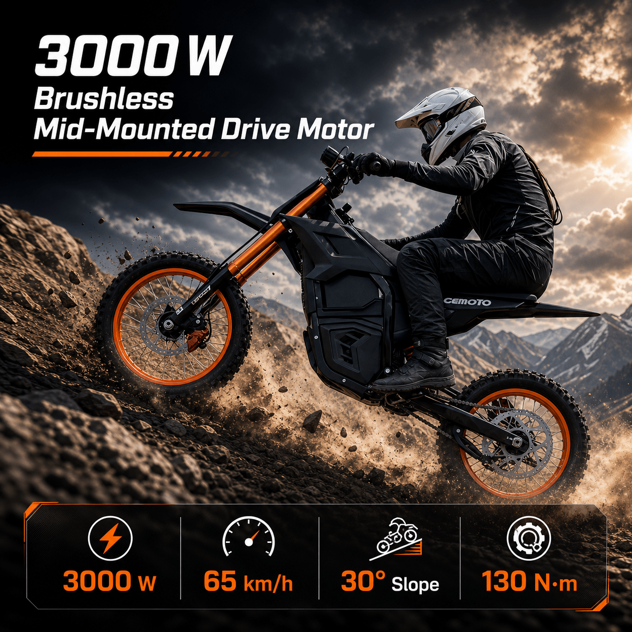 CEMOTO D02 Off-Road Electric Dirt Bike For Teens & Adults cemoto
