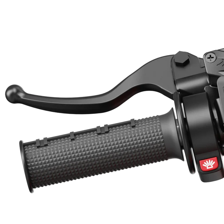 Editorial hero image introducing safe electric trike practice, turning, braking, and slope control.