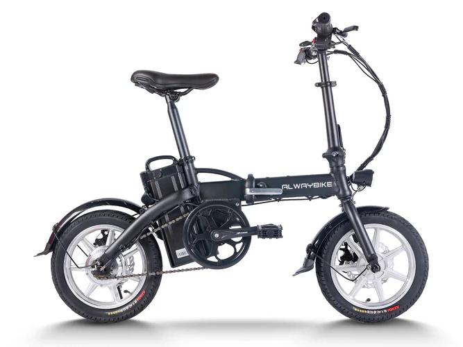 Studio shot of a black Cemotoride bike folding electric bike against a white background, highlighting its compact design and battery placement