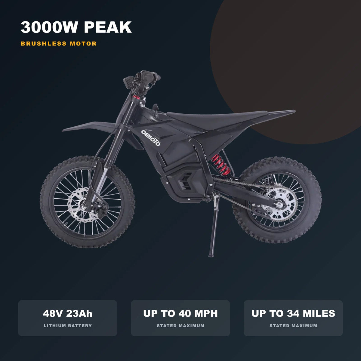 D03 Pro Off-Road Electric Dirt Bike | 3000W - CEMOTO