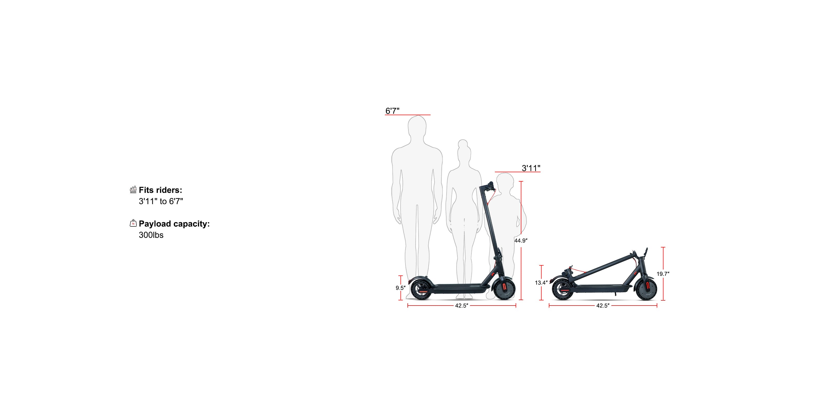 Folding Electric Scooter Size