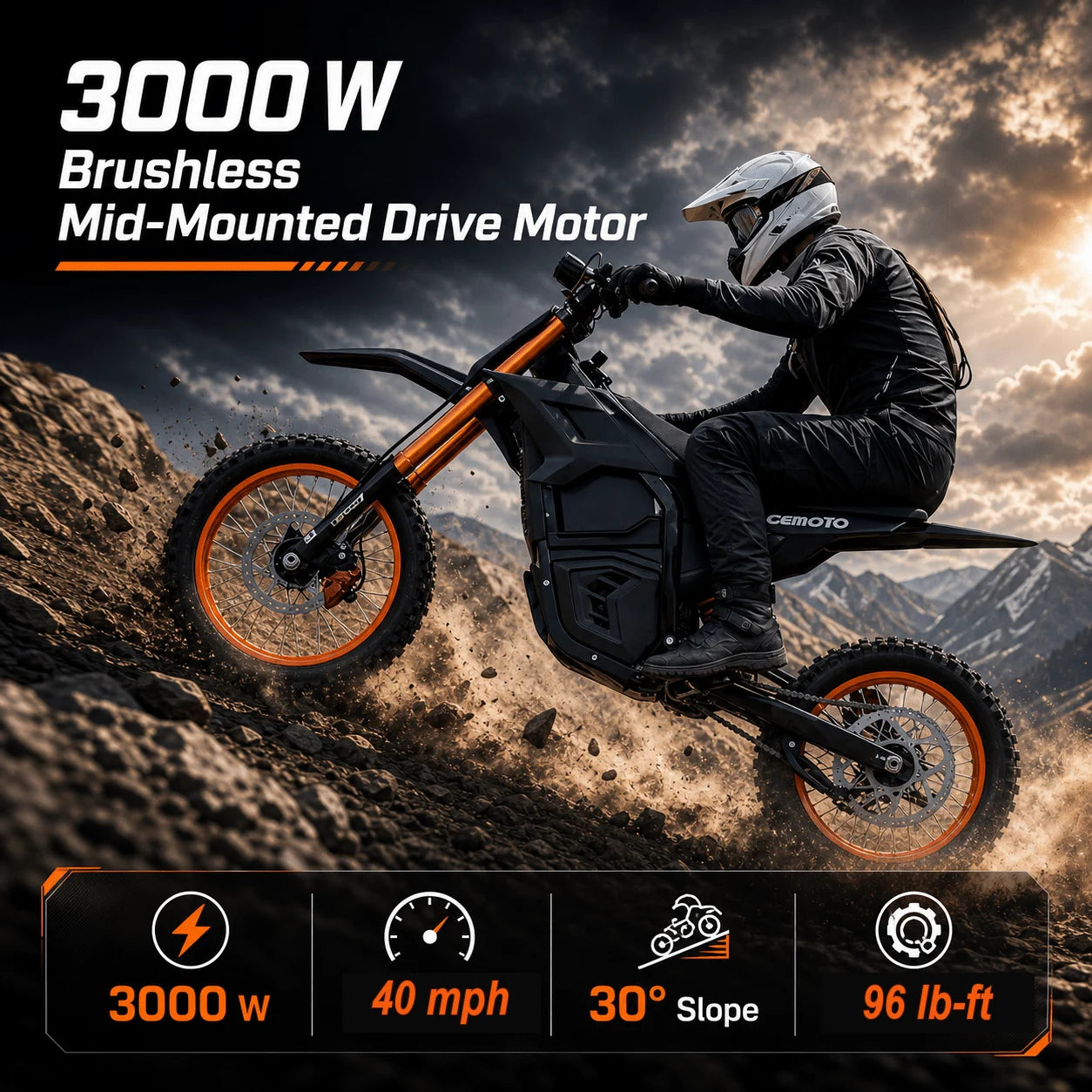 CEMOTO D02 Classic on a rugged private trail