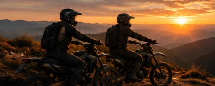 Illustrative riders at sunset